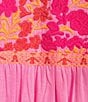 J.Marie Carlie Split V-Neck 3/4 Sleeve Embroidered Caftan Midi Dress, Color:Pink - Image 3