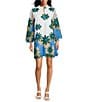 J.Marie Coleen Lace High Neck 3/4 Sleeve Mini Shift Dress, Color:White - Image 1