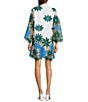 J.Marie Coleen Lace High Neck 3/4 Sleeve Mini Shift Dress, Color:White - Image 2