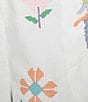 J.Marie Coordinating Tessie Floral Embroidered Flat Front Shorts, Color:White - Image 4
