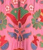 J.Marie Landon Embroidery Square Neck Sleeveless Midi A-Line Dress, Color:Pink - Image 3
