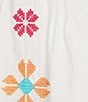 J.Marie Tessie V-Neck Short Sleeve Floral Embroidered Peplum Scalloped Trim Coordinating Top, Color:White - Image 4