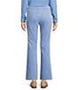 J.McLaughlin Lenni Stretch Velvet Kick Flare Pull-On Pants, Color:Ash Blue - Image 2