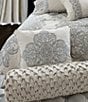 Color:Sterling - Image 3 - Adagio Embroidered Square Pillow