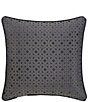 J. Queen New York Alaro Woven Geometric Decorative Reversible Square Pillow, Color:Slate - Image 2