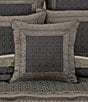 J. Queen New York Alaro Woven Geometric Decorative Reversible Square Pillow, Color:Slate - Image 3