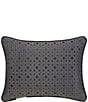 J. Queen New York Alaro Woven Geometric Pattern Decorative Reversible Boudoir Pillow, Color:Slate - Image 2