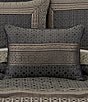 J. Queen New York Alaro Woven Geometric Pattern Decorative Reversible Boudoir Pillow, Color:Slate - Image 3