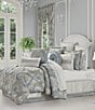 Color:Spa - Image 1 - Allora Woven Damask Oversized Comforter Set Bedding Collection