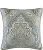 Color:Spa - Image 1 - Allora Woven Damask Reversible Square Pillow