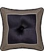 Color:Indigo - Image 1 - Amara Button-Tufted Embellished Reversible Square Decorative Pillow