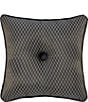 Color:Indigo - Image 2 - Amara Button-Tufted Embellished Reversible Square Decorative Pillow