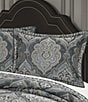Color:Powder Blue - Image 2 - Amici Oversized Woven Damask Comforter Set