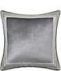 J. Queen New York Annabelle Bordered with Woven Stripe Reversible Euro Sham, Color:Silver - Image 1