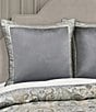 J. Queen New York Annabelle Bordered with Woven Stripe Reversible Euro Sham, Color:Silver - Image 3