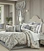 J. Queen New York Annabelle Bordered with Woven Stripe Reversible Euro Sham, Color:Silver - Image 4