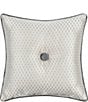 J. Queen New York Annabelle Tufted-Button Framed Reversible Square Decorative Throw Pillow, Color:Silver - Image 2