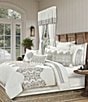 Color:Beige - Image 1 - Arbour Grove Medallion-Shaped Leaf Embroidered Comforter Set Bedding Collection