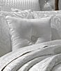 Color:White - Image 2 - Astoria Button-Tufted Satin Square Pillow