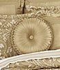Color:Gold - Image 2 - Aurelia Button-Tufted Pleated Round Pillow
