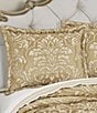 Color:Gold - Image 2 - Aurelia Grand-Scaled Damask Oversized Comforter Set
