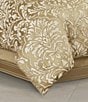 Color:Gold - Image 4 - Aurelia Grand-Scaled Damask Oversized Comforter Set