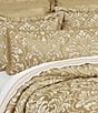 Color:Gold - Image 3 - Aurelia Satin Gold Woven Damask Reading Bolster Decorative Throw Pillow