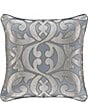 Color:Sterling - Image 1 - Barocco 20 inch Reversible Square Throw Decorative Pillow