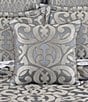 Color:Sterling - Image 3 - Barocco 20 inch Reversible Square Throw Decorative Pillow