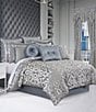Color:Sterling - Image 1 - Barocco Interlocking Damask Comforter Set Bedding Collection