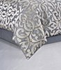 Color:Sterling - Image 4 - Barocco Interlocking Damask Comforter Set Bedding Collection