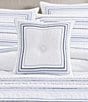 J. Queen New York Bayside Button-Tufted Framed Square Decorative Throw Pillow, Color:Blue - Image 3