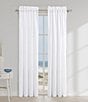 J. Queen New York Bayside Embossed Nautical Stripe Window Treatment, Color:White/Blue - Image 2