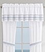 J. Queen New York Bayside Embossed Nautical Stripe Window Treatment, Color:White/Blue - Image 3