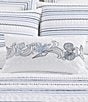 J. Queen New York Bayside Embroidered Seashell Boudoir Throw Pillow, Color:Blue - Image 3