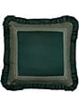Color:Forest Green - Image 1 - Bellini Large Scale Damask Square Pillow