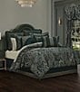 Color:Forest Green - Image 4 - Bellini Large Scale Damask Square Pillow