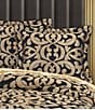 Color:Navy - Image 2 - Biagio Interlocking Woven Damask Comforter Set