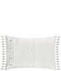 Color:White - Image 1 - Bianco Bead-Tasseled Boudoir Pillow