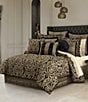 Color:Black/Gold - Image 1 - Bolero Elegant Damask Print Comforter Set