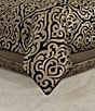 Color:Black/Gold - Image 2 - Bolero Elegant Damask Print Comforter Set