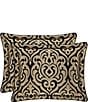 Color:Black/Gold - Image 4 - Bolero Elegant Damask Print Comforter Set