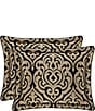J. Queen New York Bolero Elegant Damask Print Comforter Set, Color:Black/Gold - Image 4