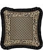 Color:Black/Gold - Image 1 - Bolero Pleated Flanged Framed Reversible Embellished Decorative Throw Square Pillow