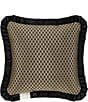 Color:Black/Gold - Image 2 - Bolero Pleated Flanged Framed Reversible Embellished Decorative Throw Square Pillow