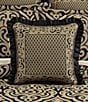 Color:Black/Gold - Image 3 - Bolero Pleated Flanged Framed Reversible Embellished Decorative Throw Square Pillow
