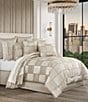 J. Queen New York Brando Bold Geometric Block Comforter Set, Color:Flax - Image 1