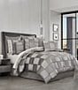 J. Queen New York Brando Bold Geometric Block Comforter Set, Color:Charcoal - Image 1