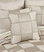 J. Queen New York Brando Highlighted Block Design Square Pillow, Color:Flax - Image 2