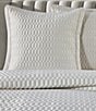 J. Queen New York Brilliance Geometric Pattern Reversible Euro Sham, Color:Ivory - Image 3